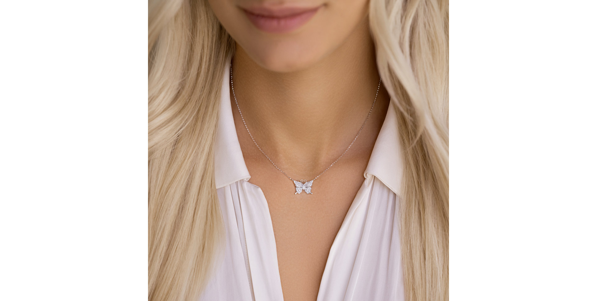Diamond necklace Monogram Butterfly