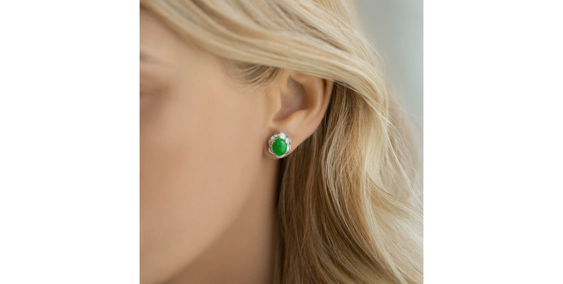 Diamond earrings with Jade Rishi