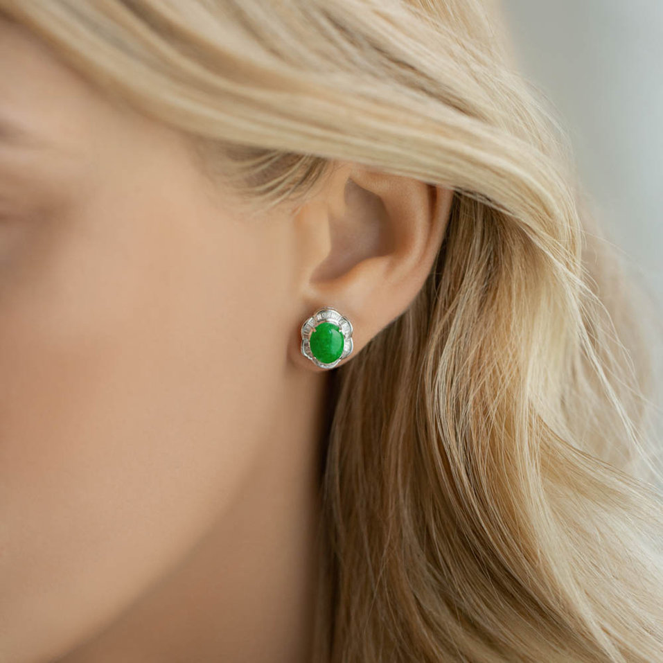 Diamond earrings with Jade Rishi