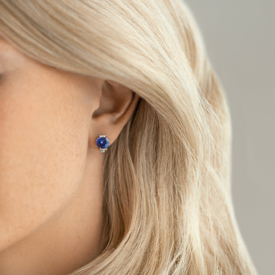 Diamond earrings with Tanzanite Iphigena
