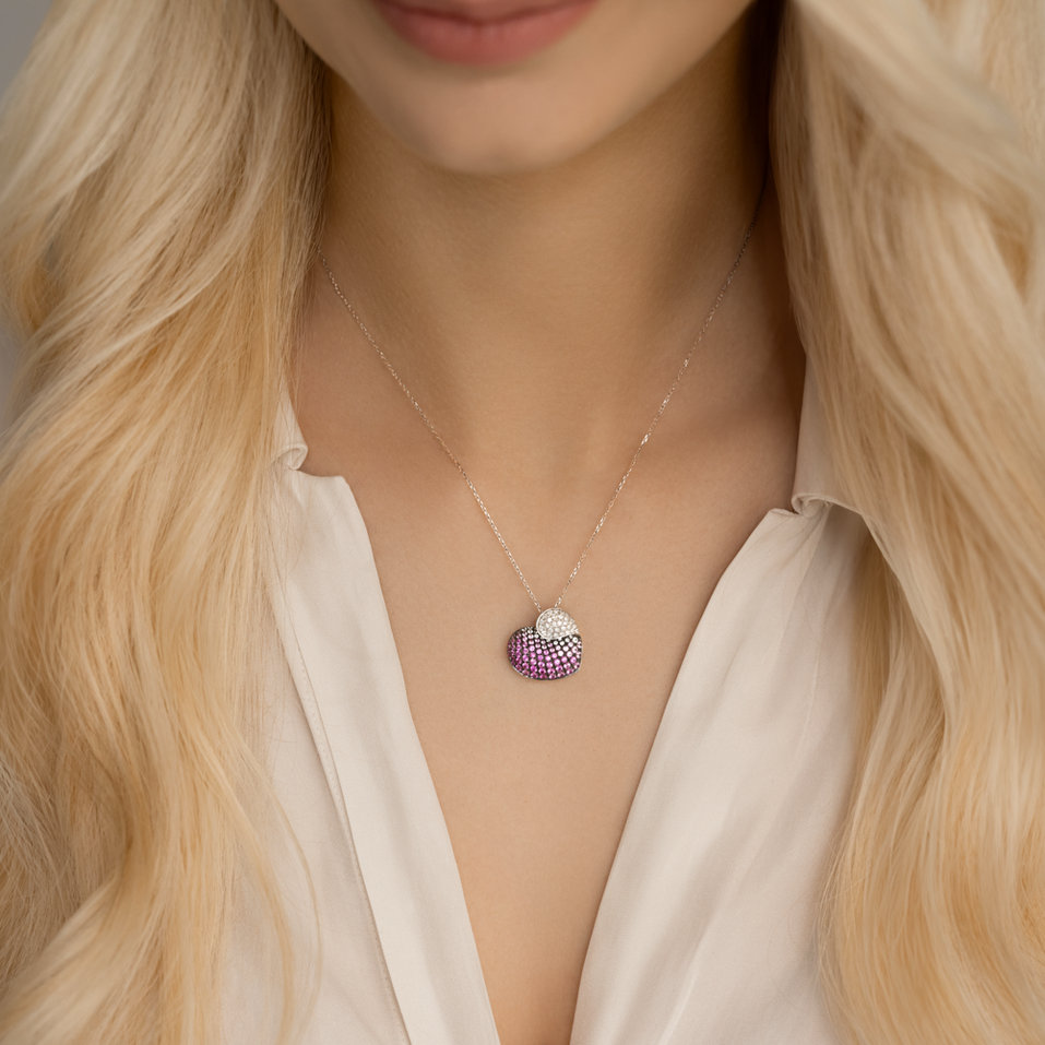 Diamond pendant with Sapphire Eternal Love