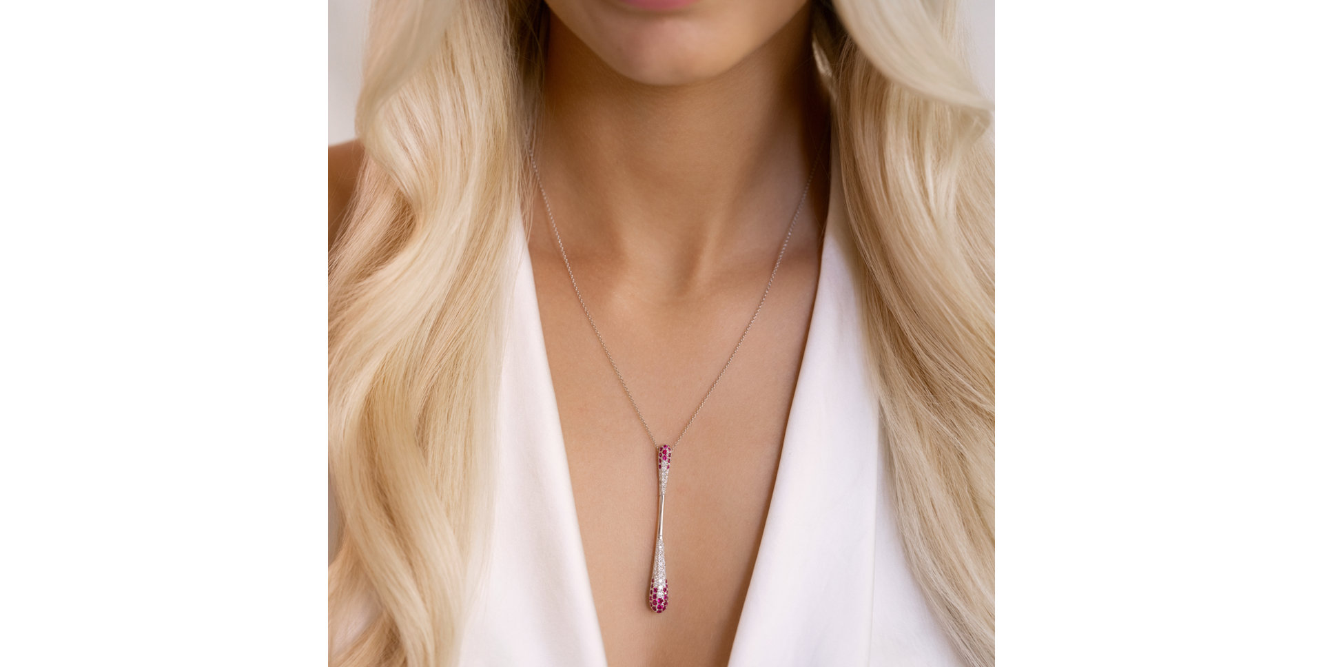 Diamond pendant with Ruby Fiery Avalanche