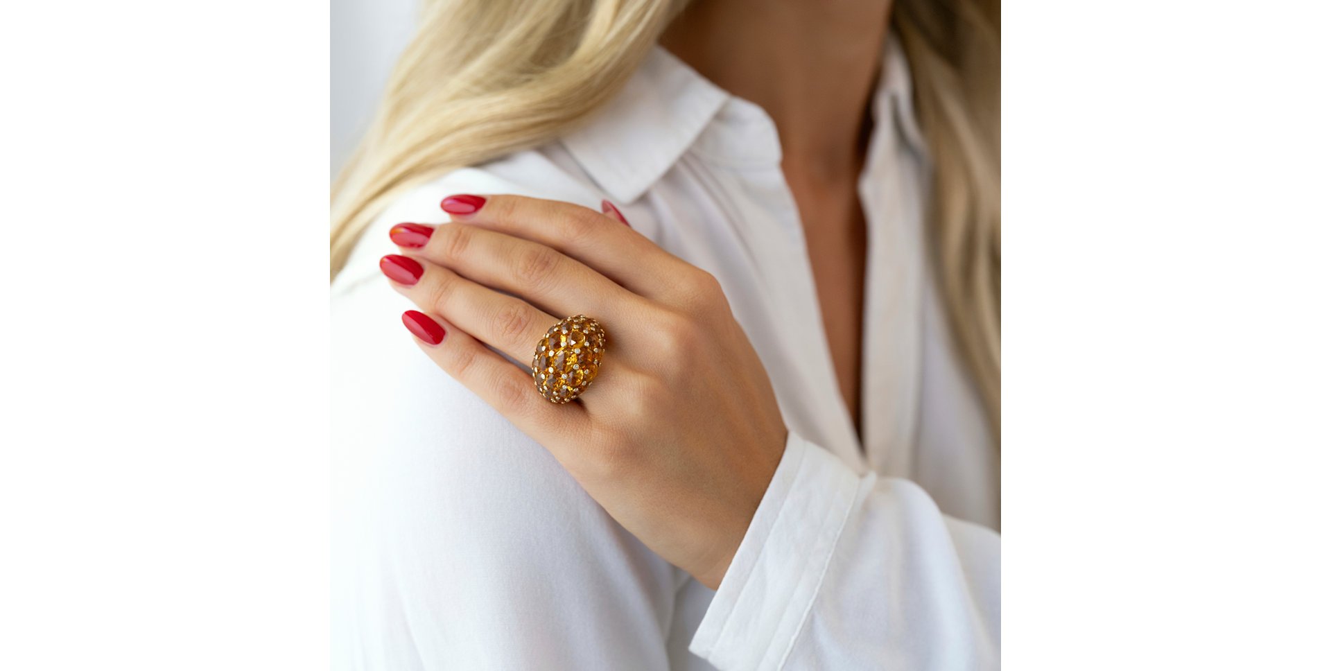 Diamond ring with Citrine Amy Beth