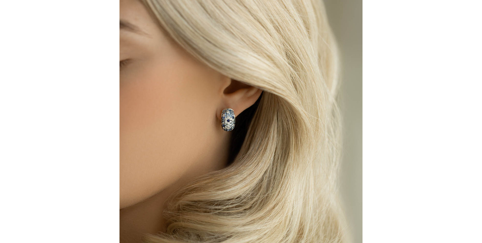 Diamond earrings and Sapphire Chasity
