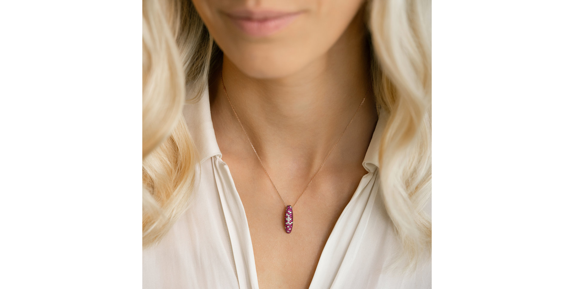 Diamond pendant with Ruby Giselle