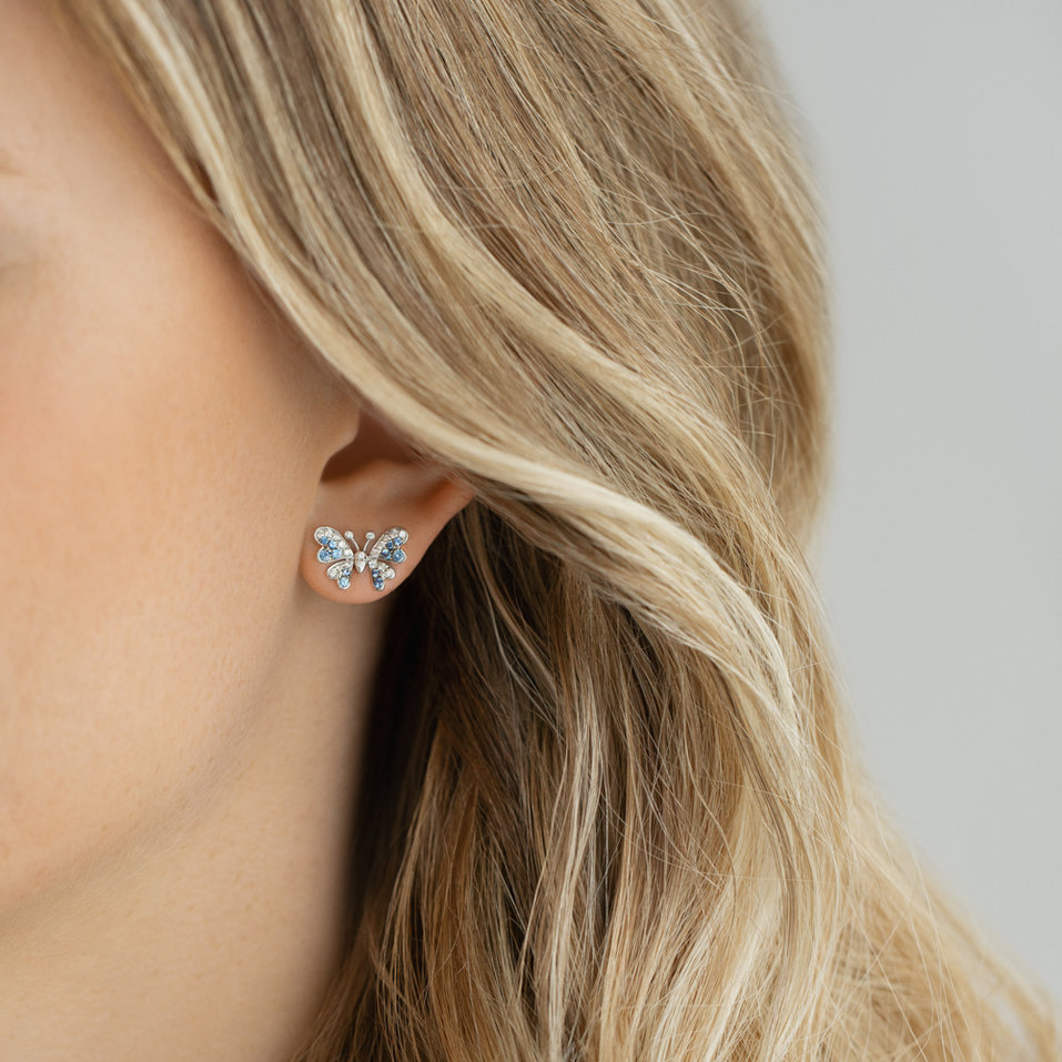 Diamond earrings and Sapphire Heaven Butterflies