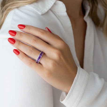 Diamond ring and Amethyst Féroce