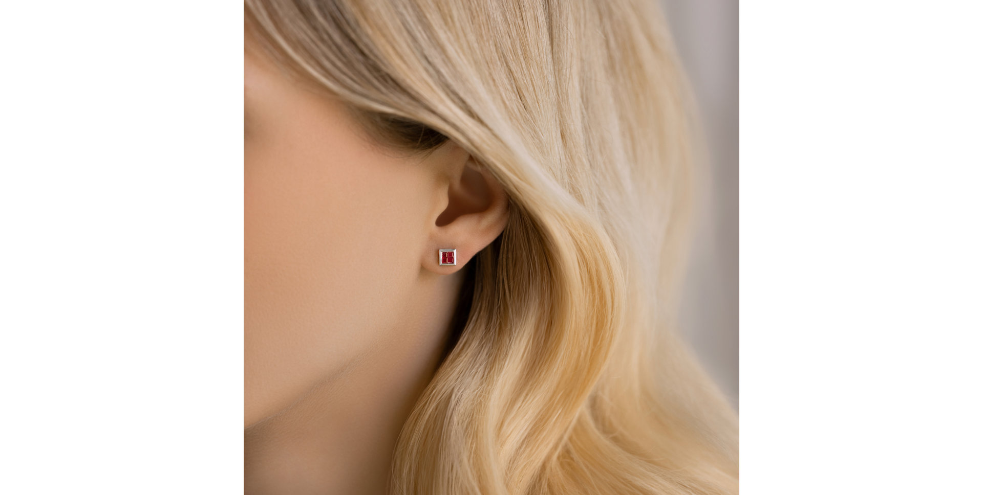Earrings with Ruby Tempest Fury