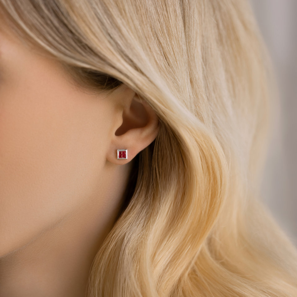 Earrings with Ruby Tempest Fury