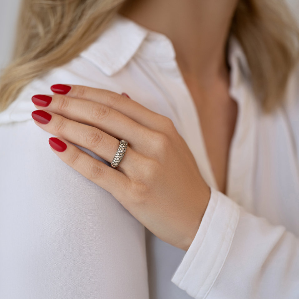 Ring with brown diamonds Elise