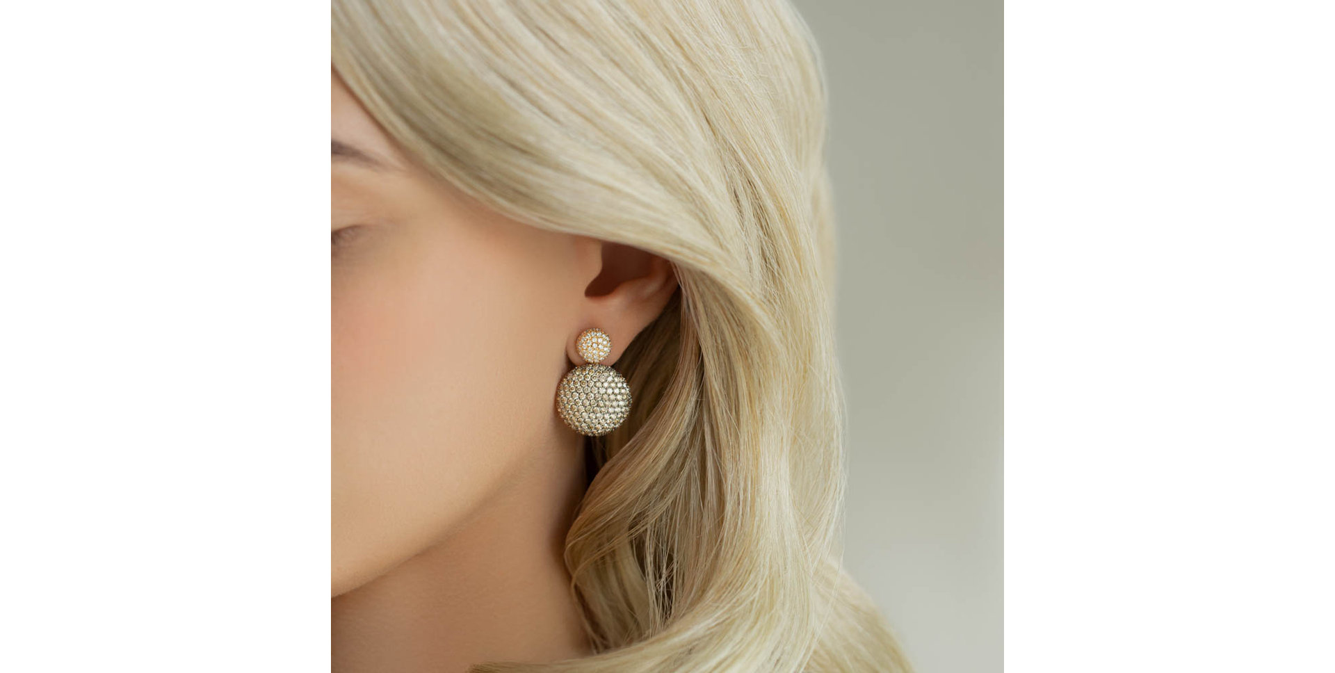 Earrings with brown and white diamonds Graceful Ladyship