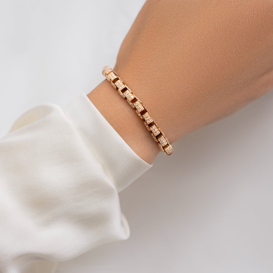 Bracelet with brown and white diamonds Witching Night