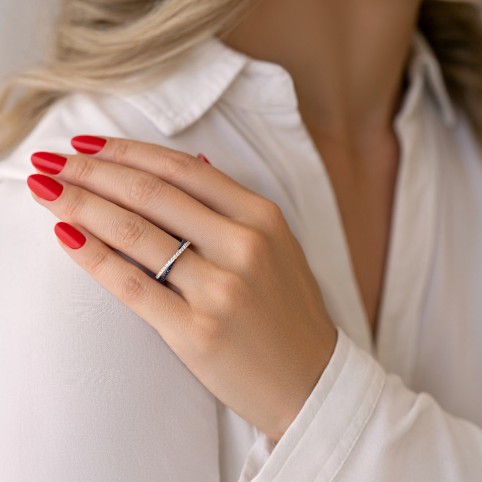 Diamond ring with Sapphire Miliani