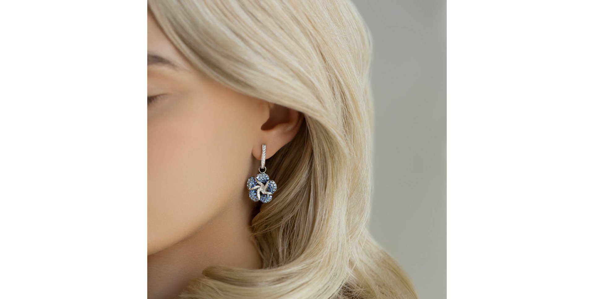 Diamond earrings and Sapphire Panama