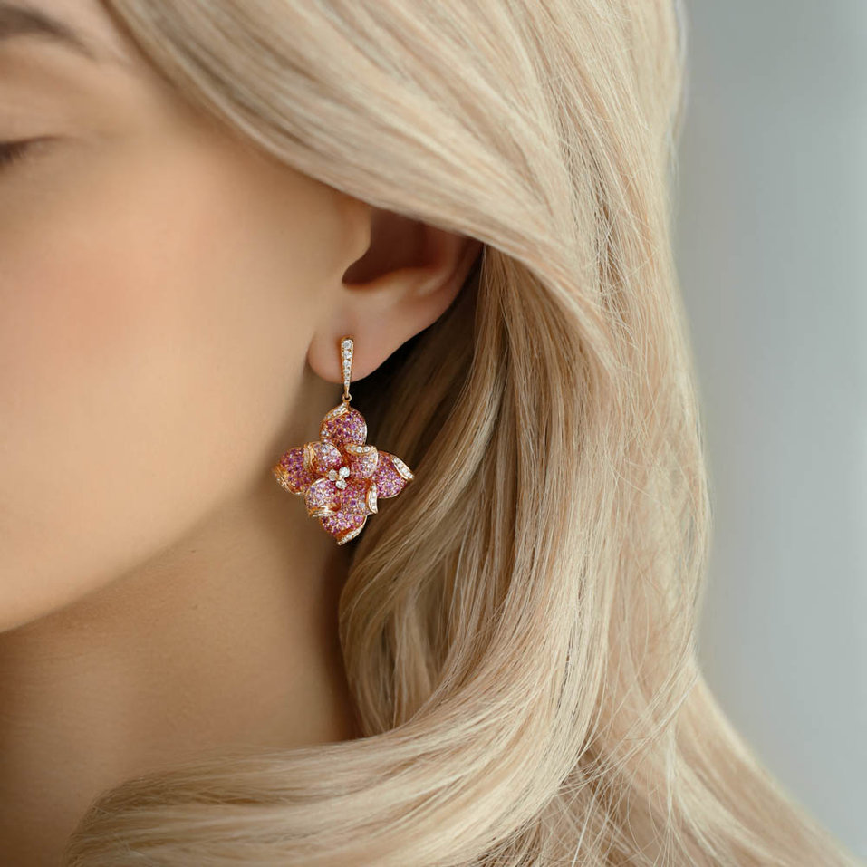 Diamond earrings and Sapphire Rossini