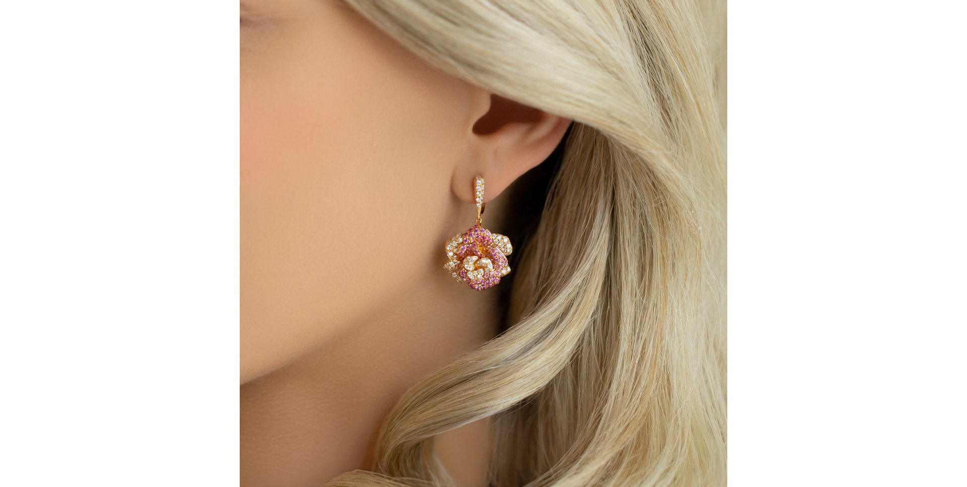 Diamond earrings and Sapphire Charming Unique