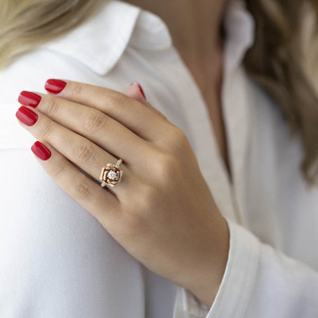 Diamond ring Carnation Pink