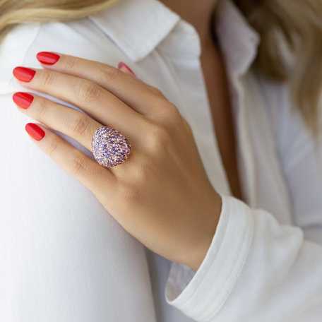 Diamond ring with Sapphire Sky Passion