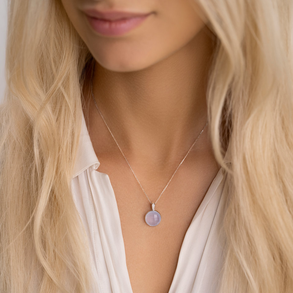 Diamond pendant with Chalcedony Nermin