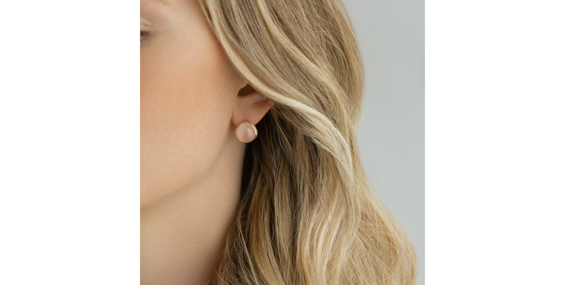 Diamond earrings with Rose Quartz Pink Passion