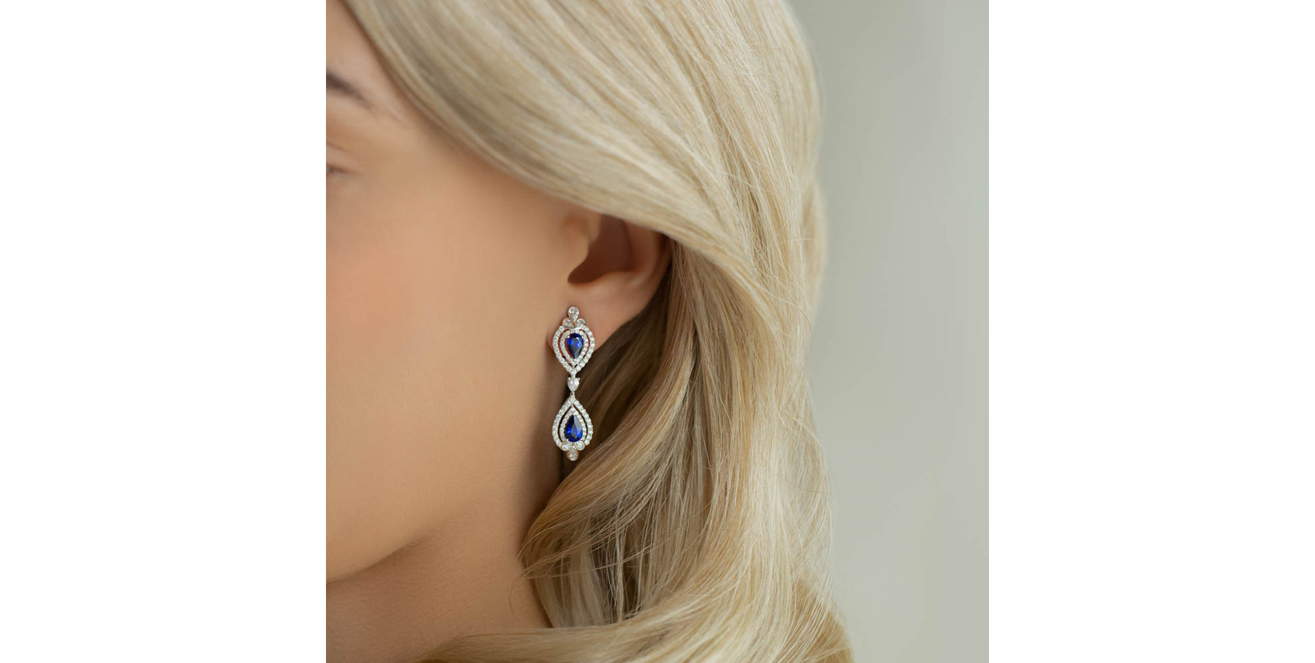 Diamond earrings and Sapphire Lydia