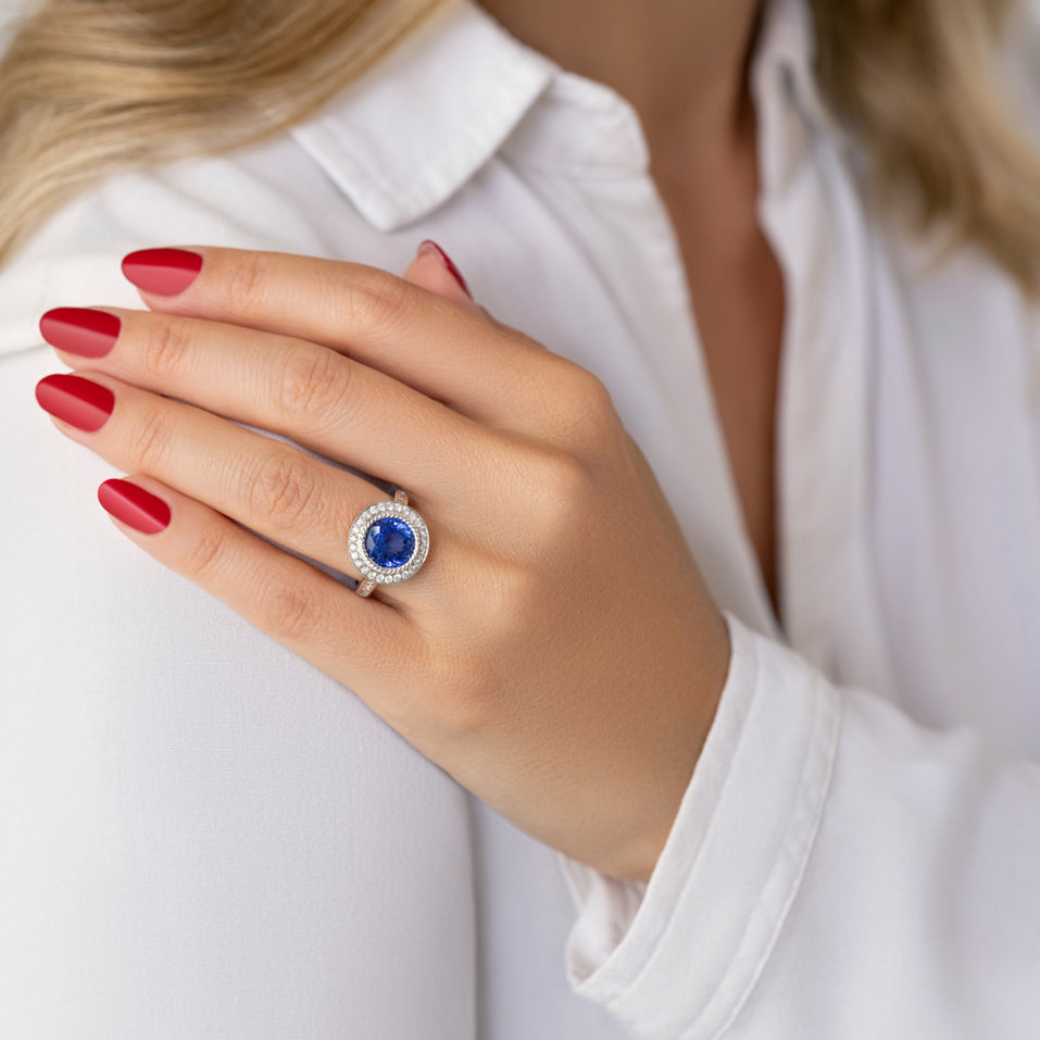 Diamond ring with Tanzanite Night Gentility