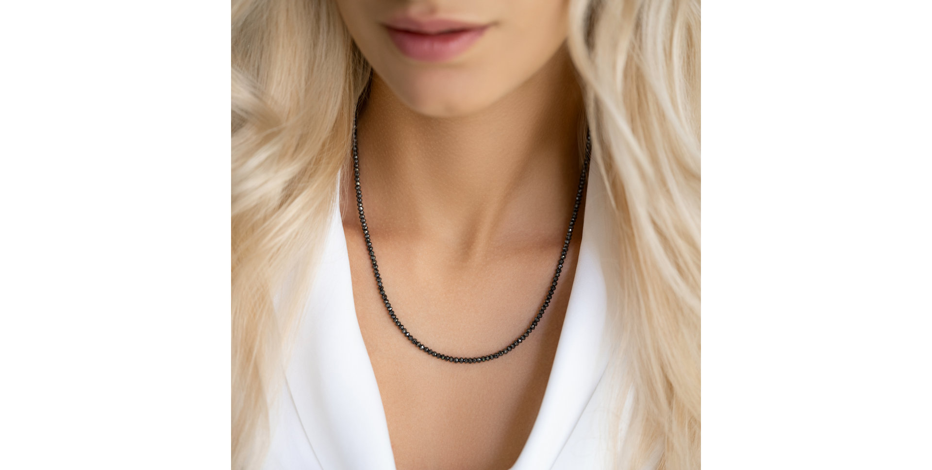 Necklace with black diamonds Moonlight Sophie