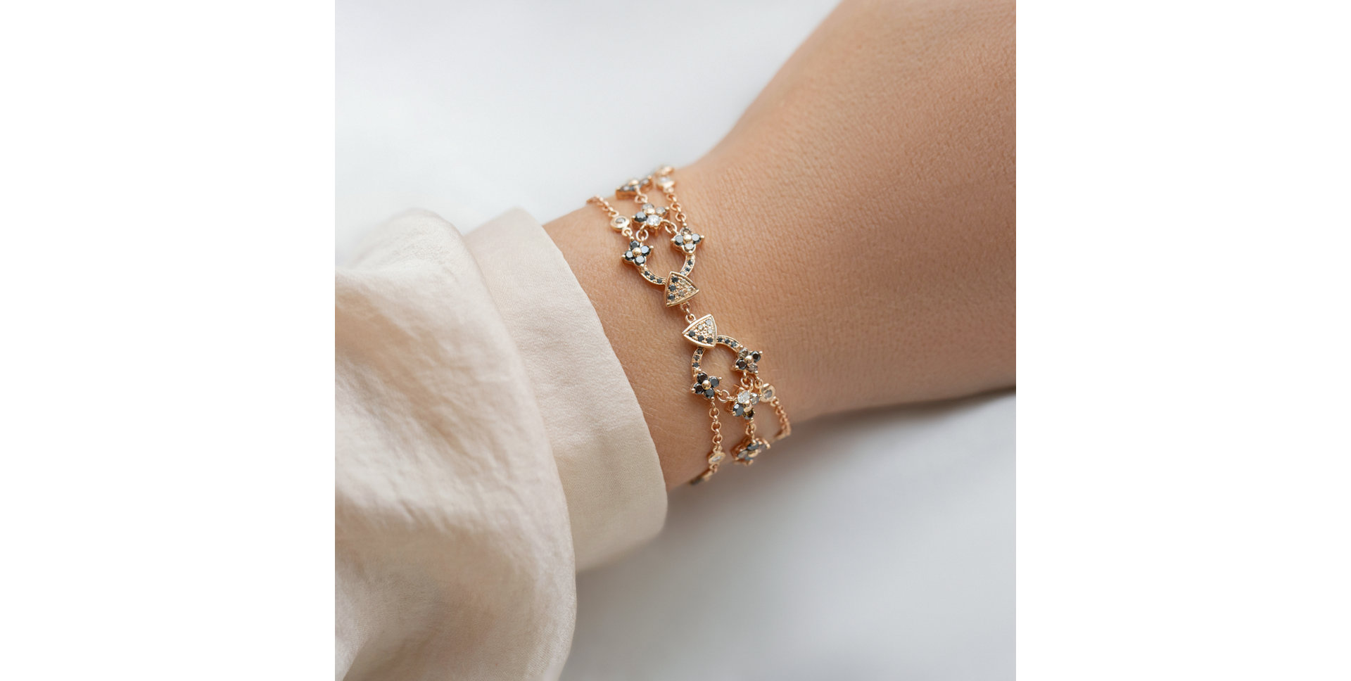 Bracelet with brown diamonds Gold Symphony