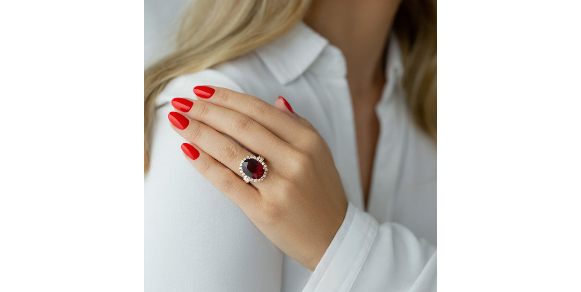 18ct rose gold diamond ring with Tourmaline Purple Venus Touch