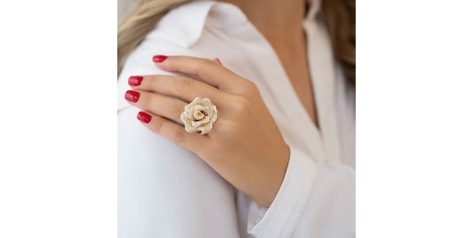 Diamond ring Sunshine Rose