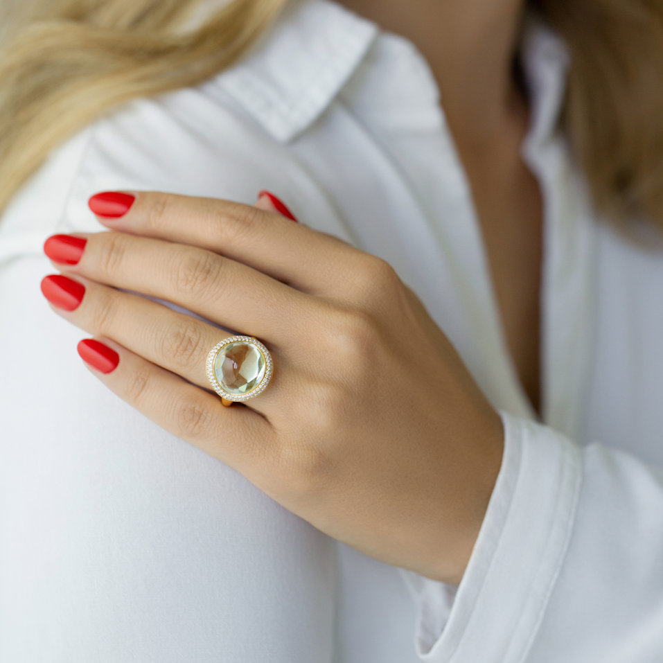 Diamond rings with Amethyst Secret Lake