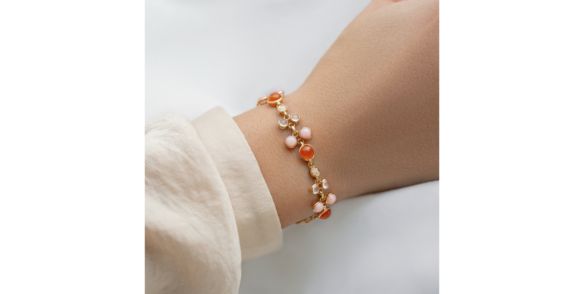 Diamond bracelet with gemstone Rainbow Tears