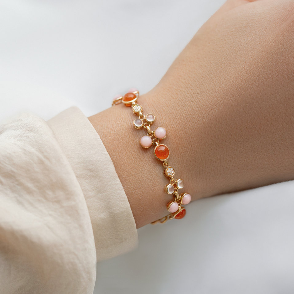 Diamond bracelet with gemstone Rainbow Tears