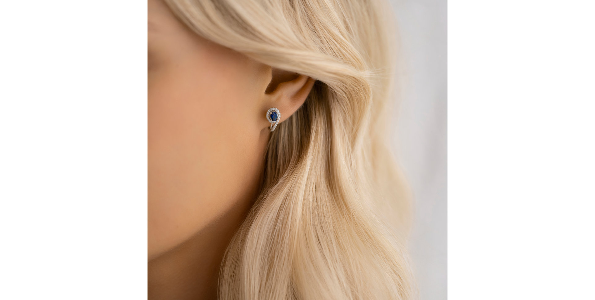 Diamond earrings with Sapphire Moonlit Grace