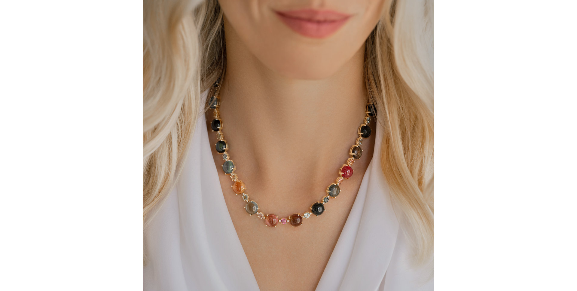 Diamond necklace with Tourmalíne Rainbow Eminence