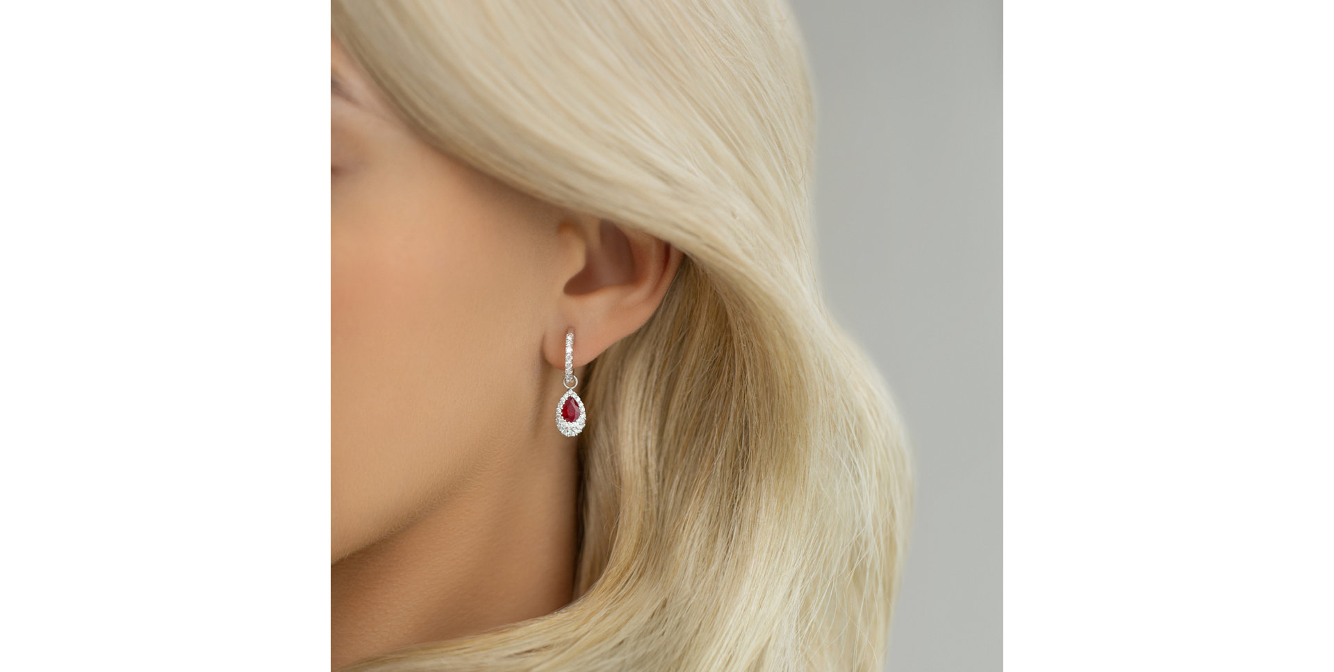 Diamond earrings with Ruby Satisfying Holiday