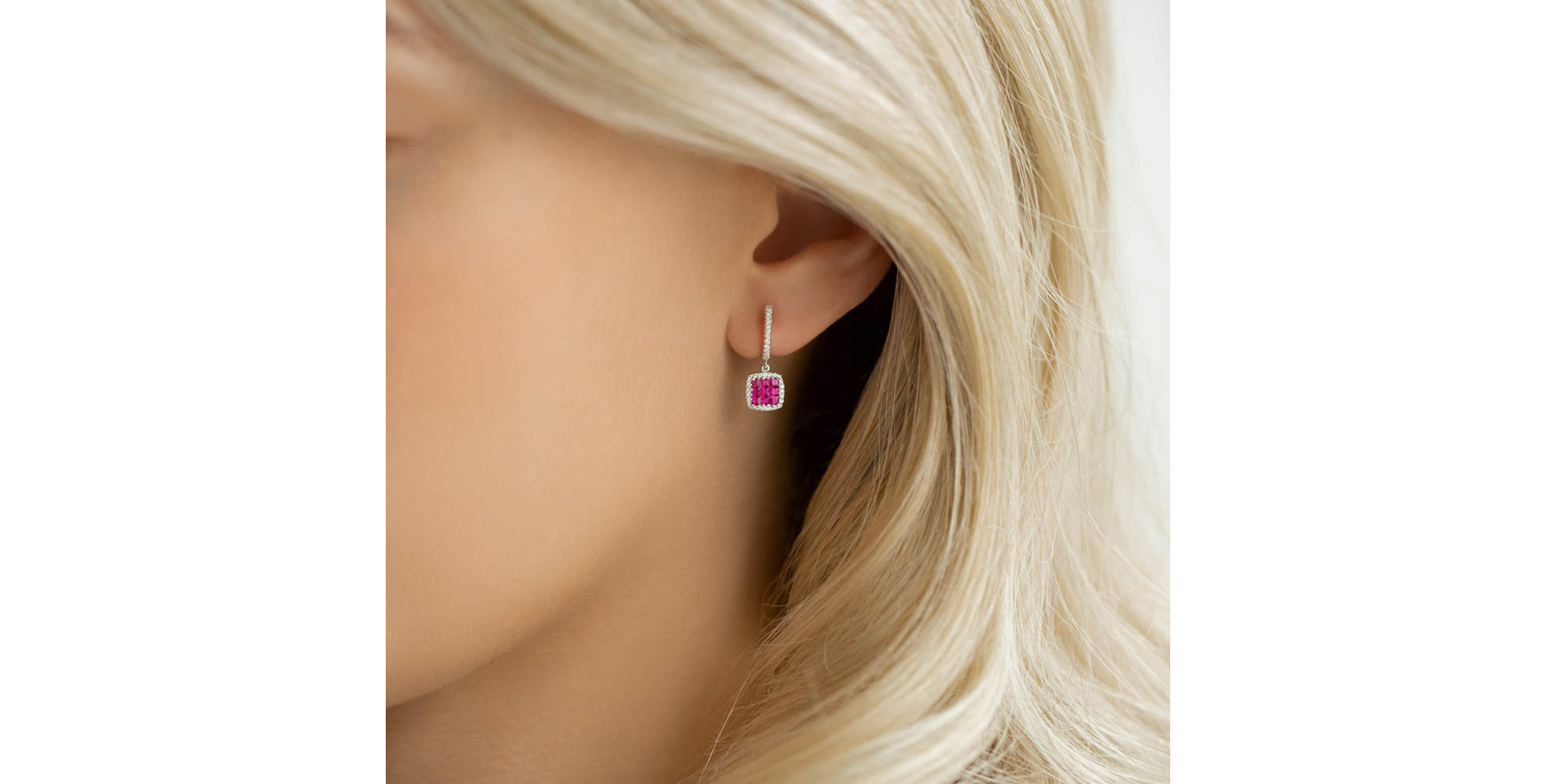 Diamond earrings and Ruby Emersyn