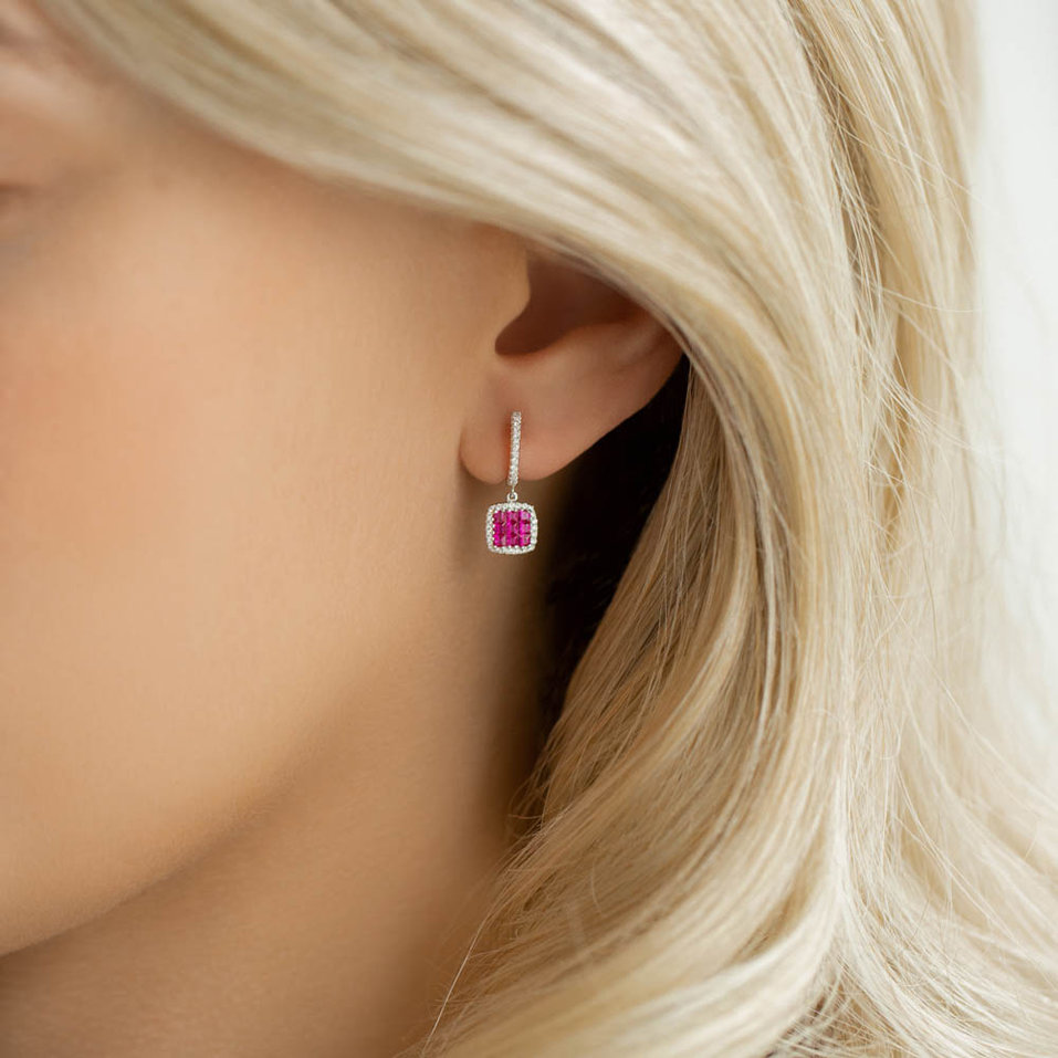 Diamond earrings and Ruby Emersyn