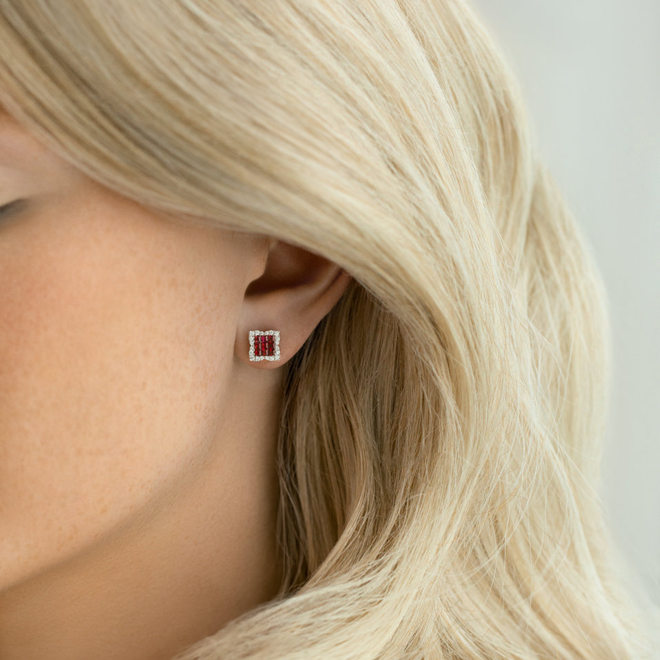 Diamond earrings and Ruby Marini