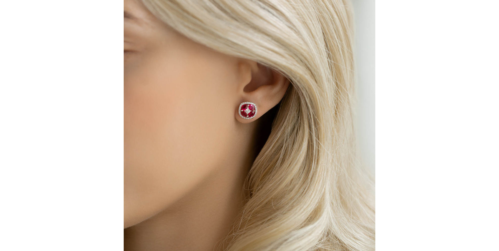 Diamond earrings and Ruby Red Queen