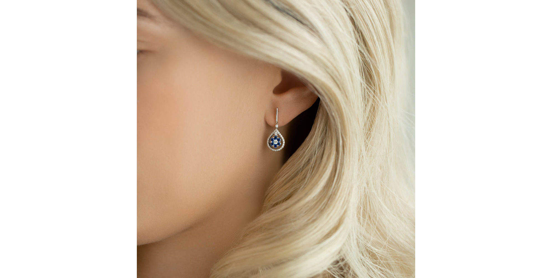 Diamond earrings and Sapphire Juniper