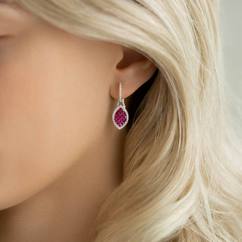 Diamond earrings and Ruby Loving Glow