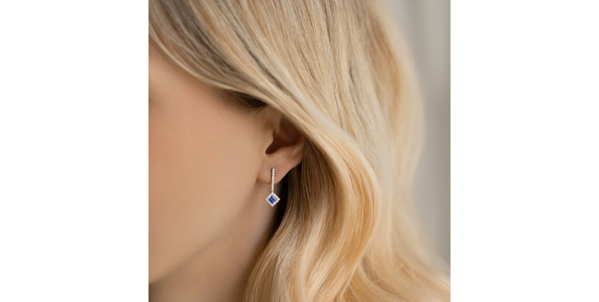 Diamond earrings with Sapphire Miracle Realm