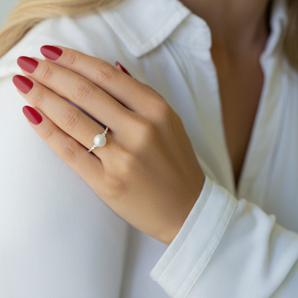 Diamond ring with Pearl Lake Symphony