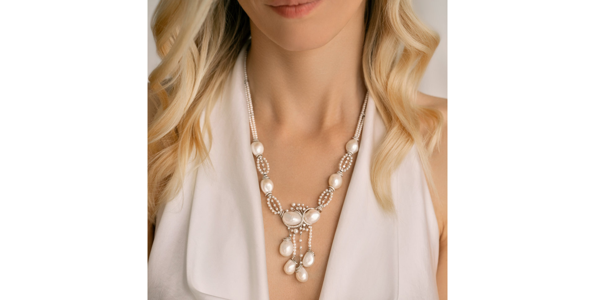 Diamond necklace with Pearl Versailles Countess