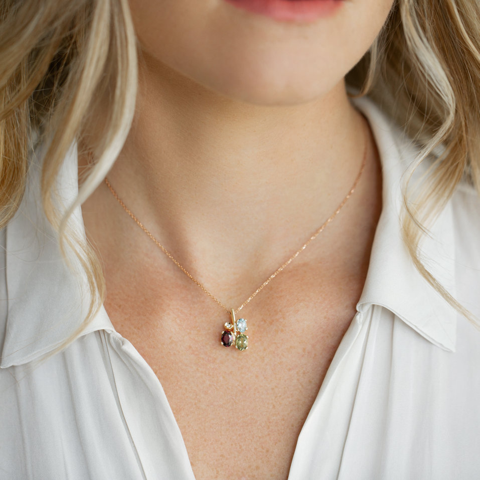 Diamond pendant with gemstones Neverlands Gift