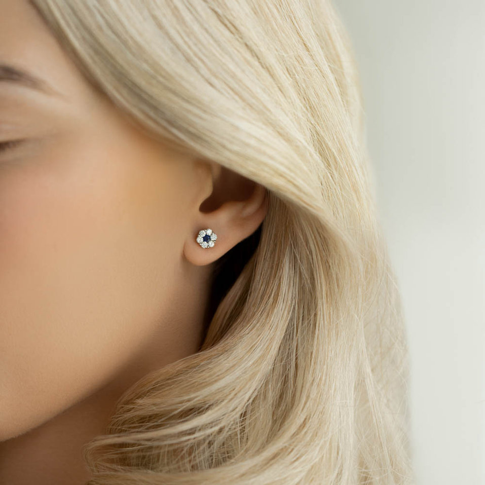 Earrings with black and white diamonds Night Touch