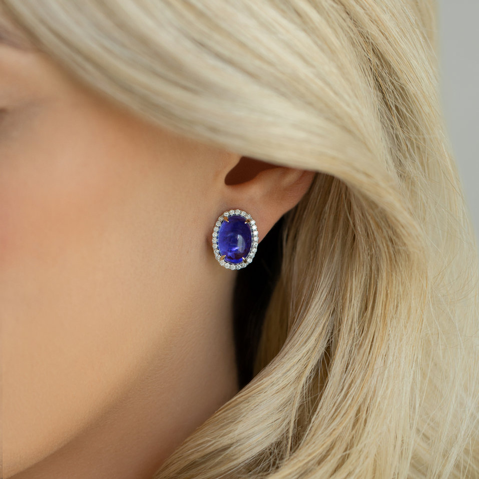 Diamond earrings with Tanzanite Mephisto Secret