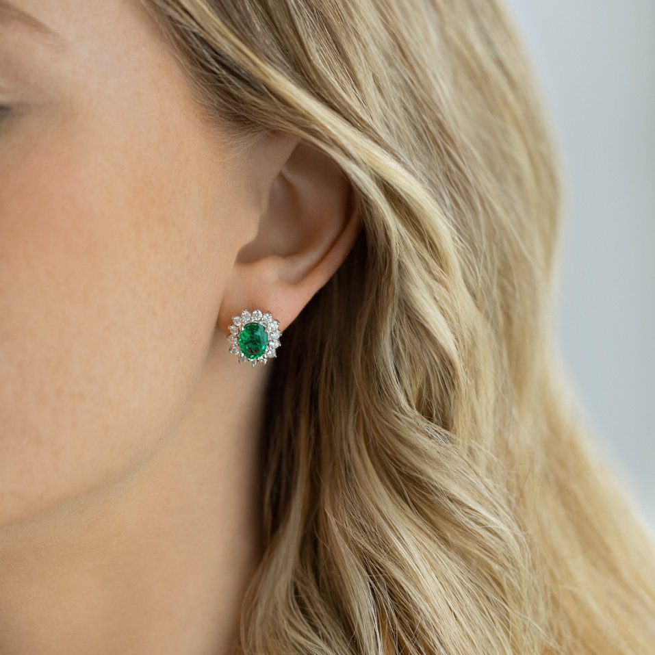 Diamond earrings with Emerald Paradise Passion