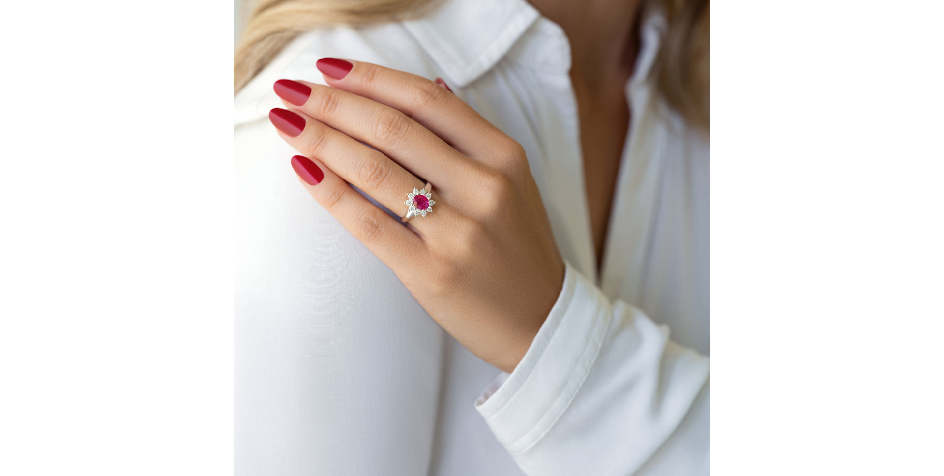 Diamond ring with Ruby Tracy